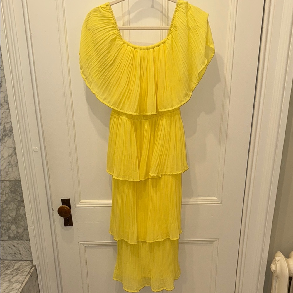 She + Sky Yellow Asymmetrical Sundress
